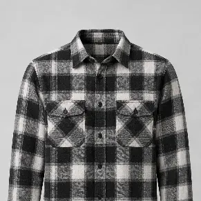 A monochrome checked flannel shirt