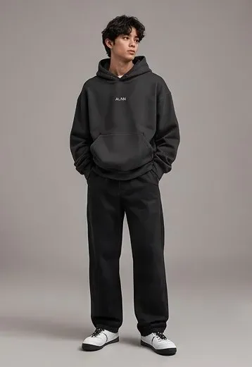 Full outfit standing posture view