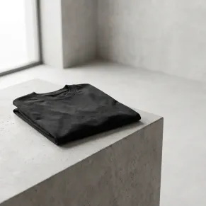 A plain black boxy tee