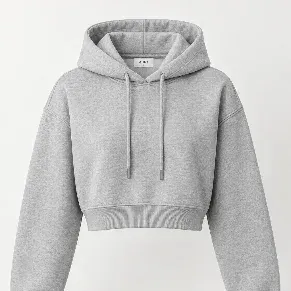 A light grey crop hoodie