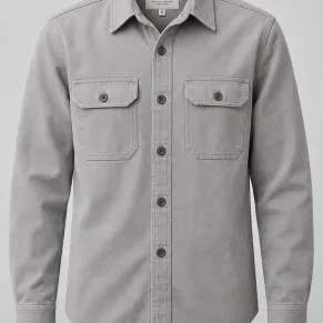 A light grey canvas workwear shirt