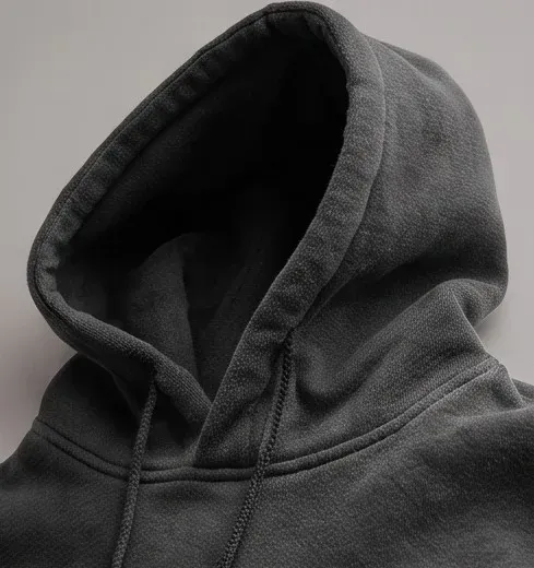 Hood and collar detail closeup